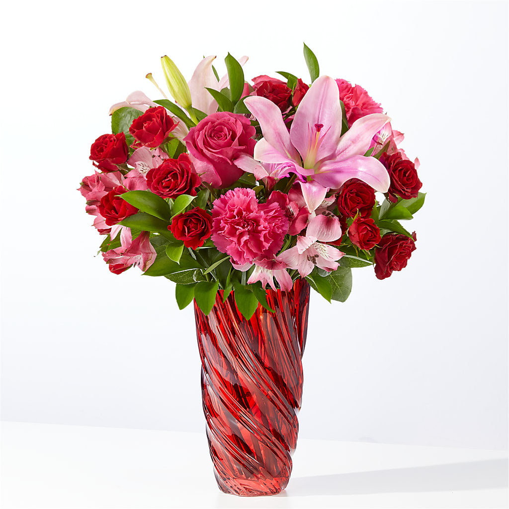 In Love Bouquet with Luxe Swirl Vase – A Special Design Florist, Newport News VA