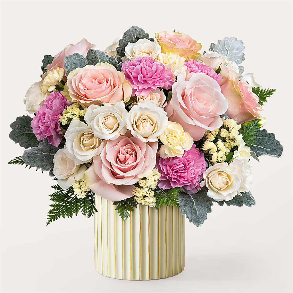 Blissful Moments Bouquet with Ivory Vase – A Special Design Florist, Newport News VA