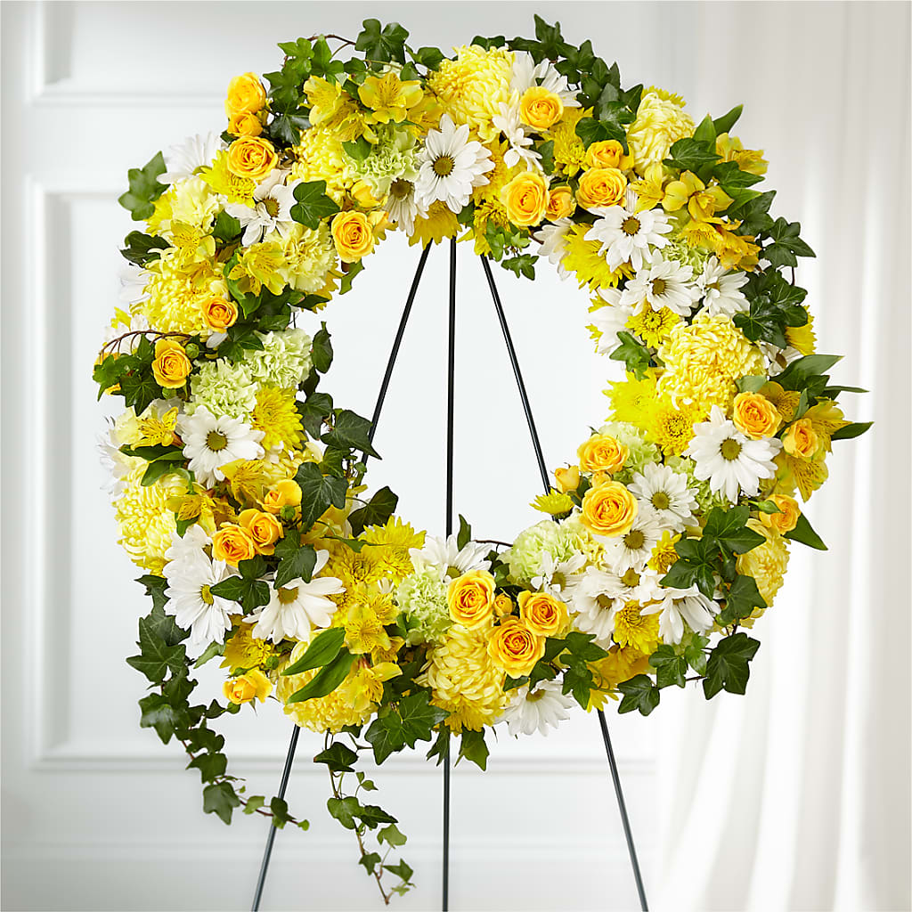 Golden Remembrance Wreath – A Special Design Florist, Newport News VA