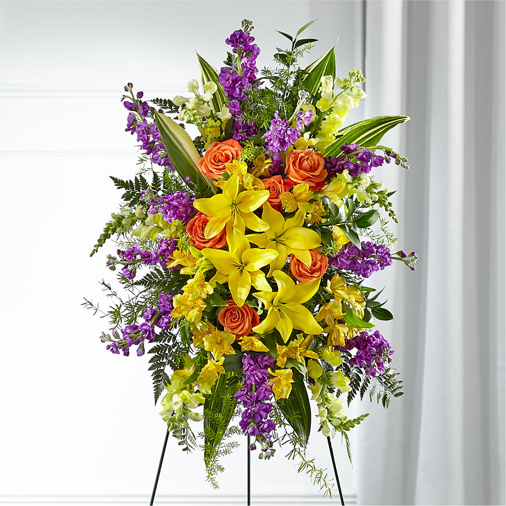 Thoughtful Prayers Standing Spray – A Special Design Florist, Newport News VA