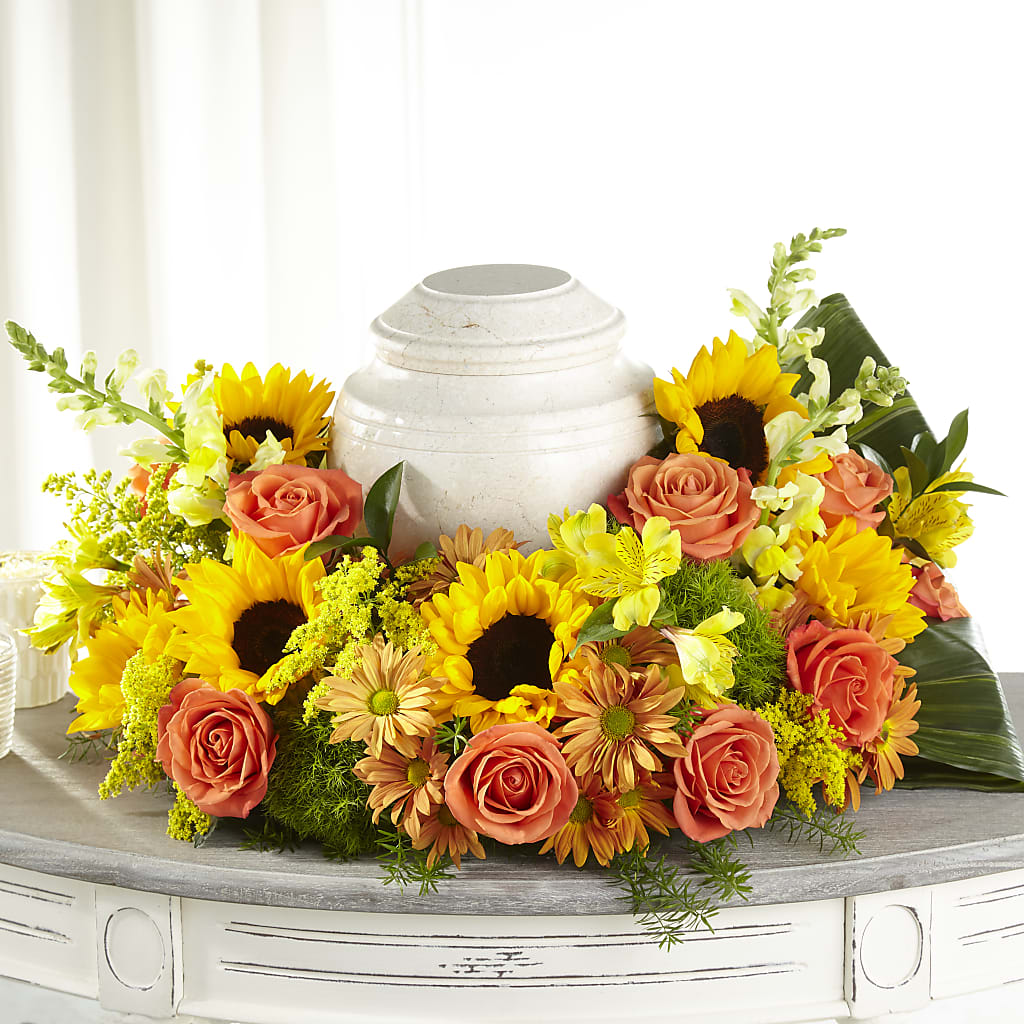 Faithful Sunflower Cremation Adornment – A Special Design Florist, Newport News VA