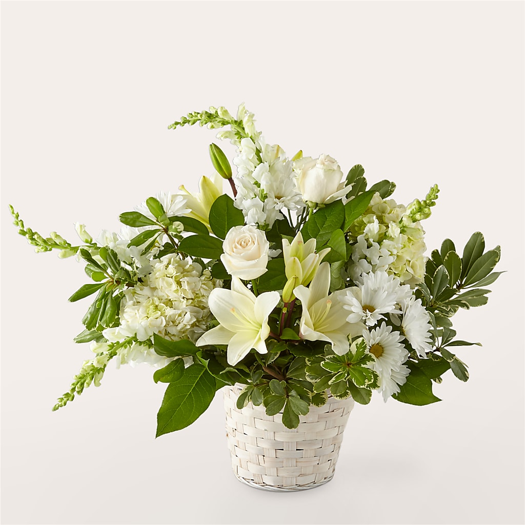Ivory Elegance Floral Basket – A Special Design Florist, Newport News VA