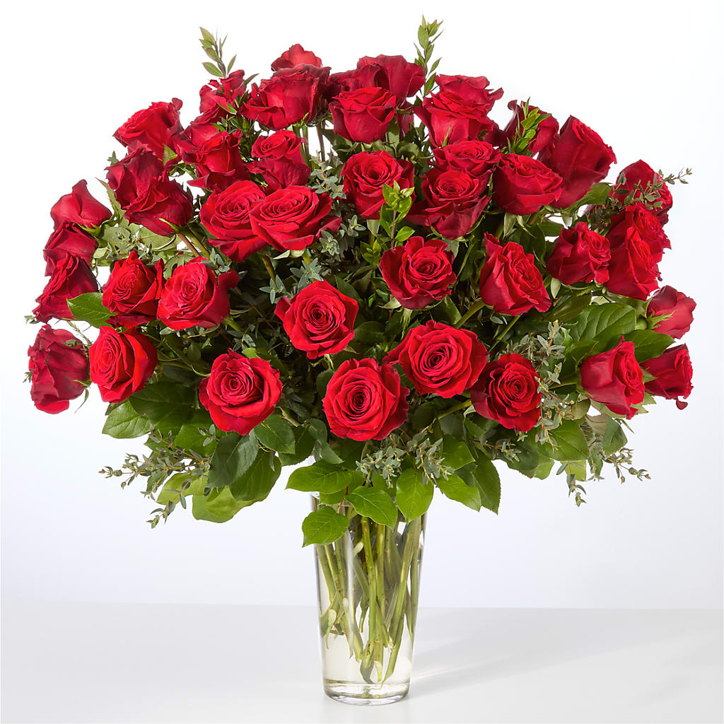 Forever Yours Fifty Stem Red Rose Bouquet – A Special Design Florist, Newport News VA