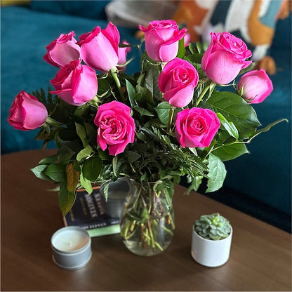 Long Stem Pink Rose Bouquet –  A Special Design Florist, Newport News VA