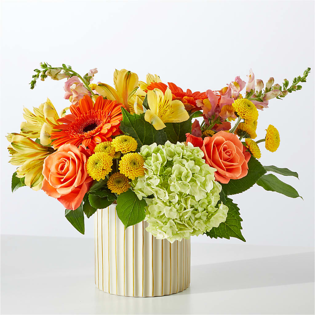 Autumn Sunshine Bouquet with Ivory Vase –  A Special Design Florist, Newport News VA