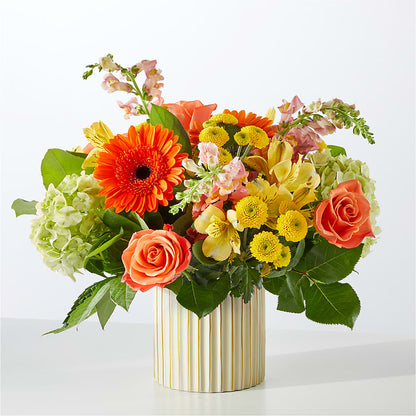 Autumn Sunshine Bouquet with Ivory Vase –  A Special Design Florist, Newport News VA