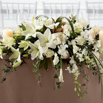 White Linen Arrangement –  A Special Design Florist, Newport News VA