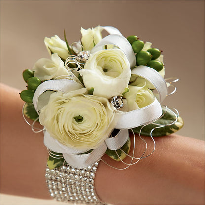 White Wedding Corsage –  A Special Design Florist, Newport News VA